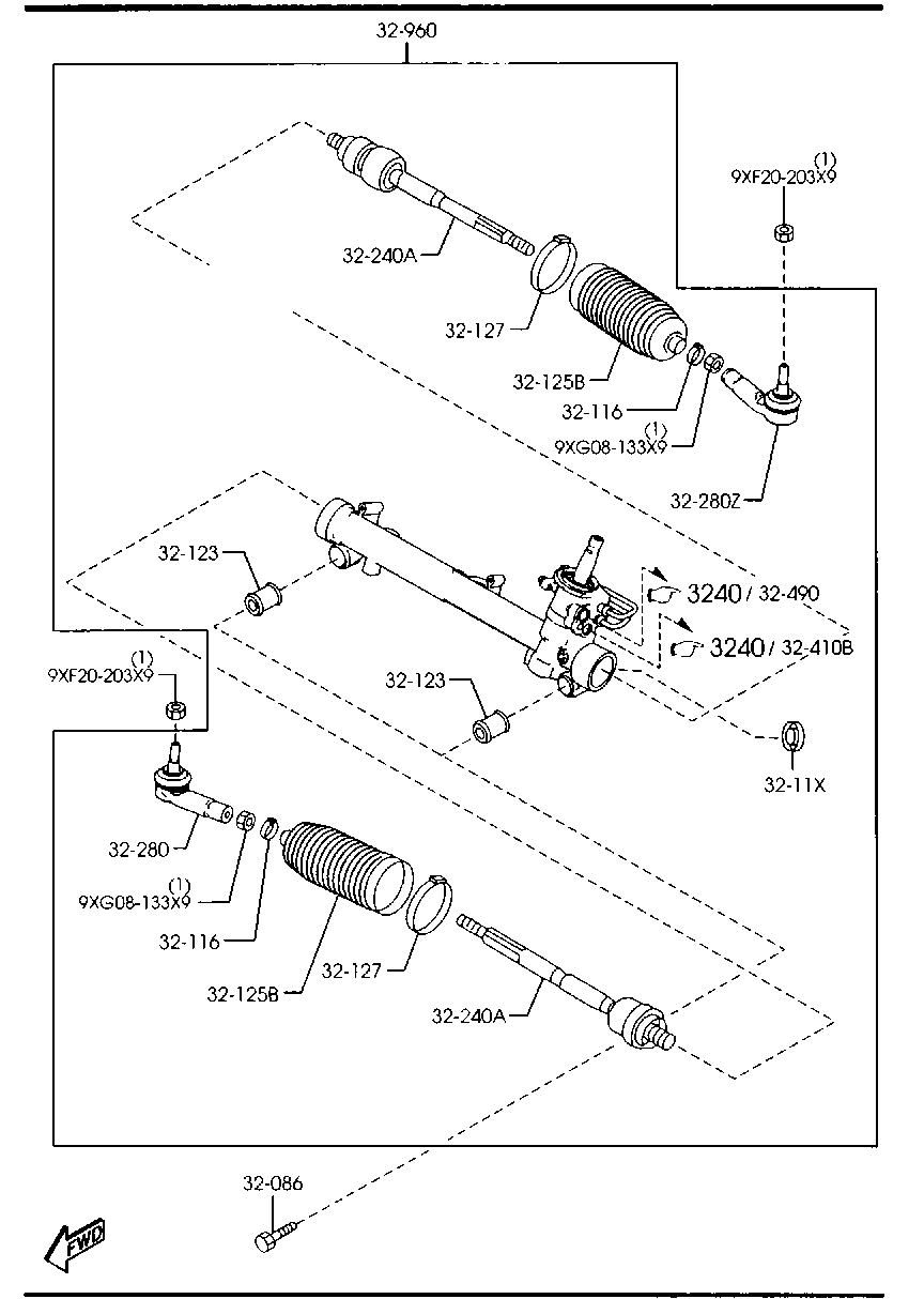 MAZDA DE90-32-280 - Skersinės vairo trauklės galas onlydrive.pro