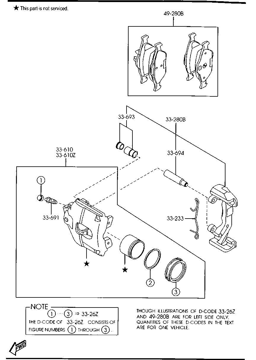 MAZDA DDY2-33-61X - Front brake mechanisms: 1 pcs. onlydrive.pro