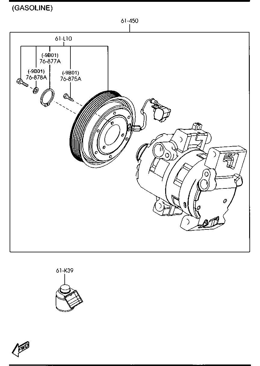 MAZDA GS1D-61-450A - Компрессор кондиционера onlydrive.pro