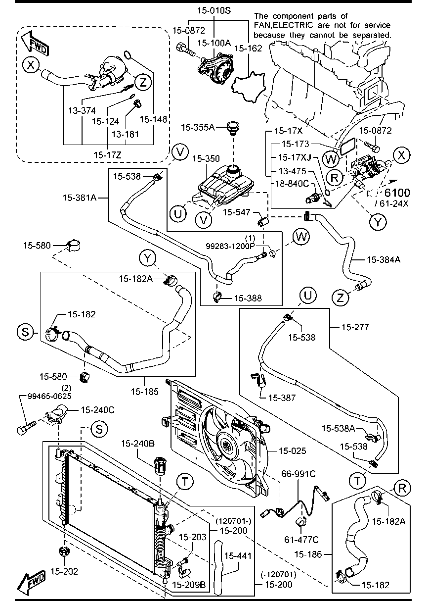 MAZDA Y662-15-17X - Termostaat,Jahutusvedelik onlydrive.pro