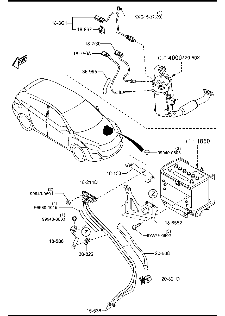 MAZDA Y650-18-215A - Sensor, exhaust pressure onlydrive.pro