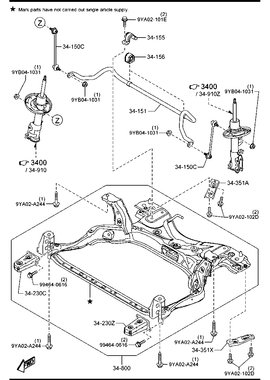 MAZDA DA7V 34 170 - Stabilisaator,Stabilisaator onlydrive.pro