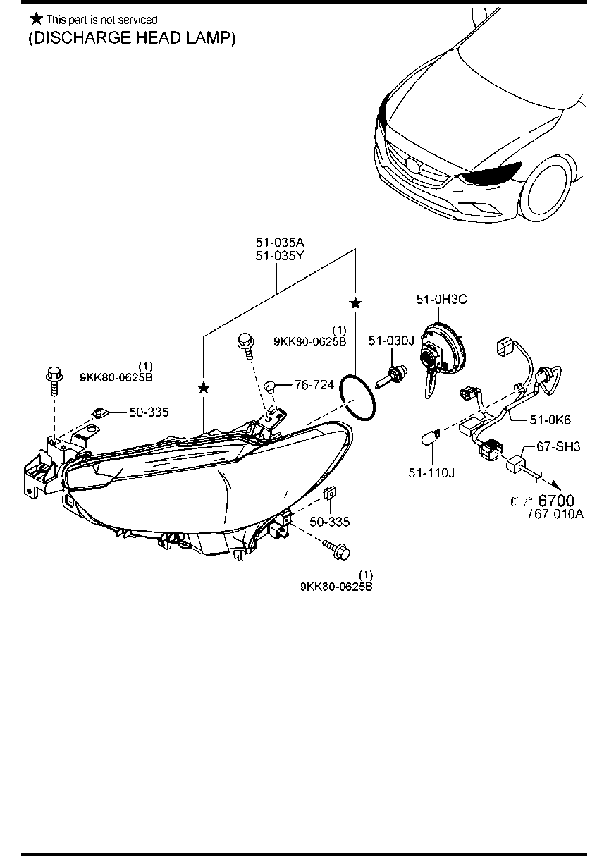 MAZDA GHR4-51-0H3 - Sytytin, kaasupurkauslamppu onlydrive.pro