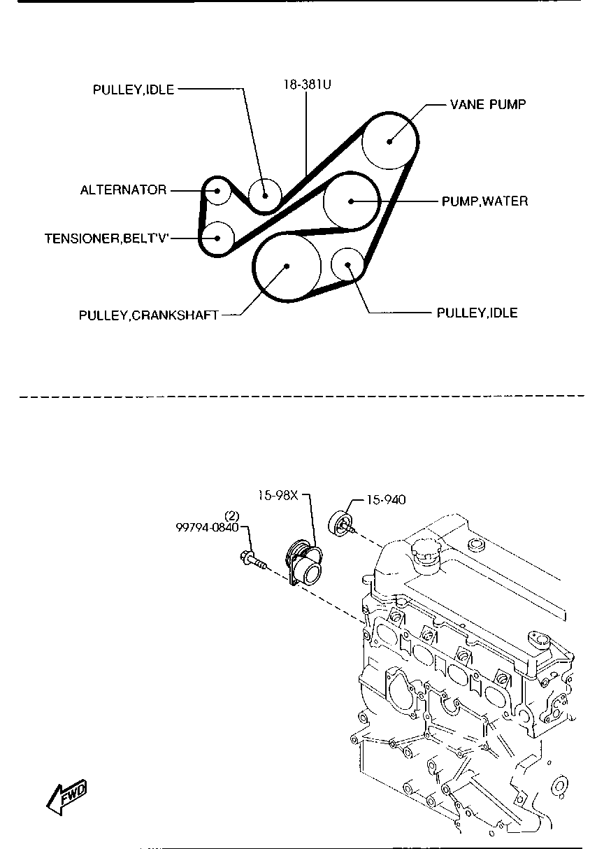 MAZDA LF17-15-980A - Belt Tensioner, v-ribbed belt onlydrive.pro