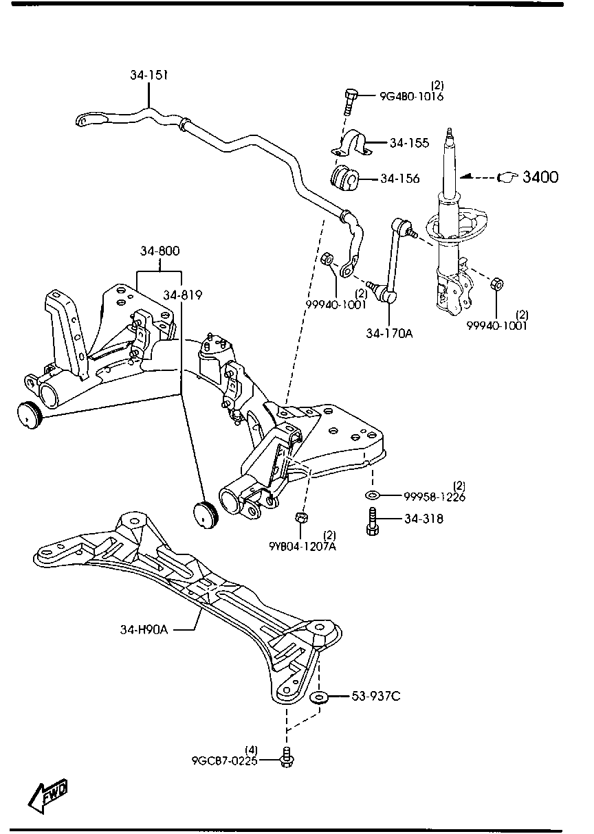 FORD LC62-34-170A - Тяга / стойка, стабилизатор onlydrive.pro