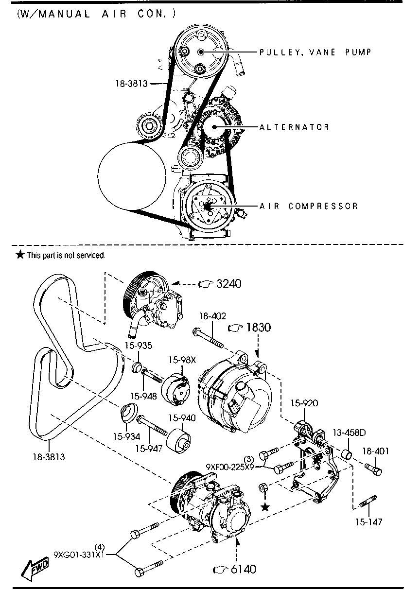 MAZDA Y401-15-980A - Pulley, v-ribbed belt onlydrive.pro