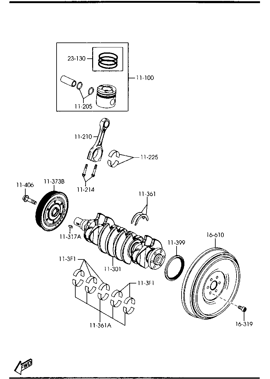 MAZDA Y401-11-401A - Belt Pulley, crankshaft onlydrive.pro