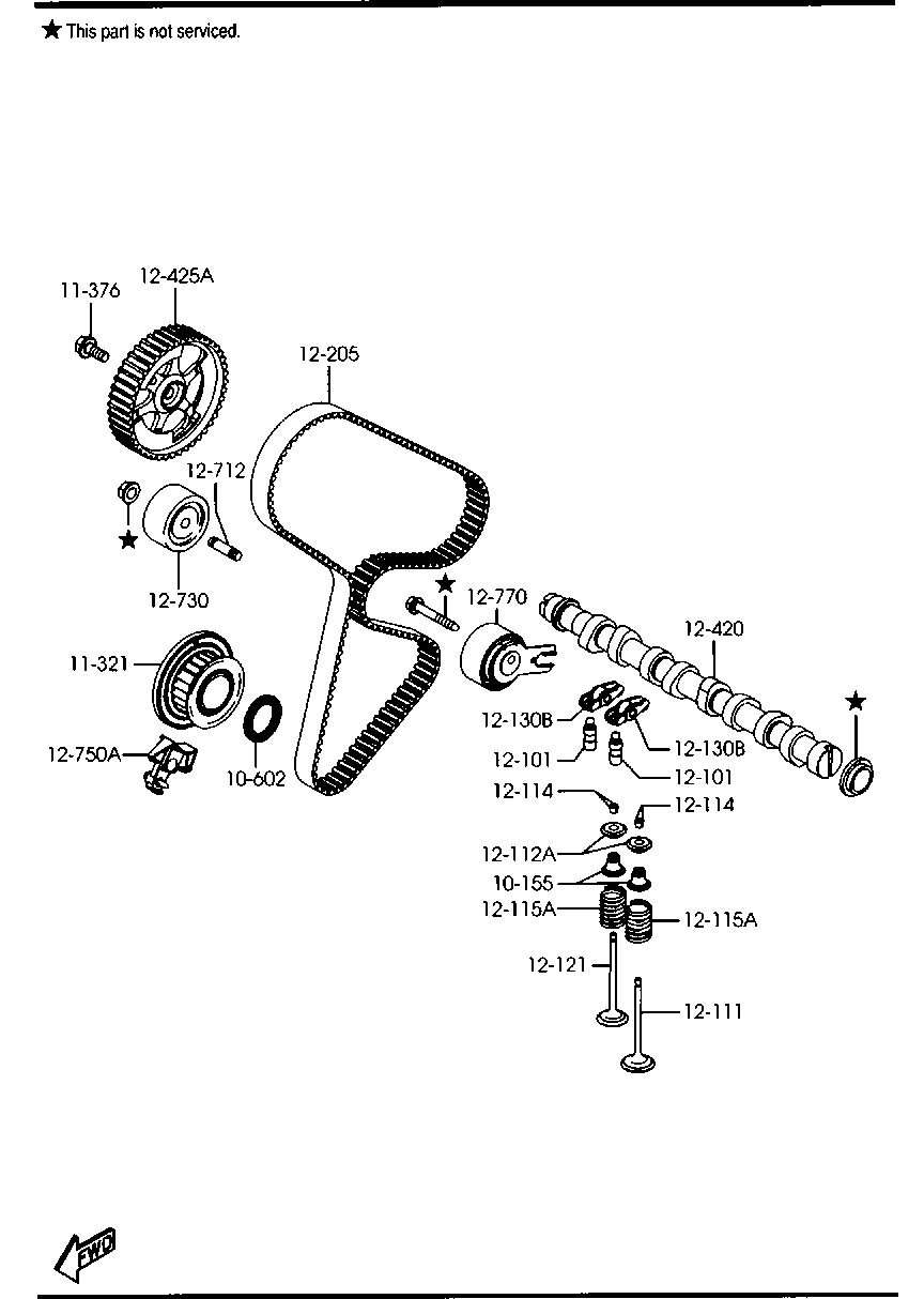 MAZDA Y401-12-770B - Натяжной ролик, зубчатый ремень ГРМ onlydrive.pro