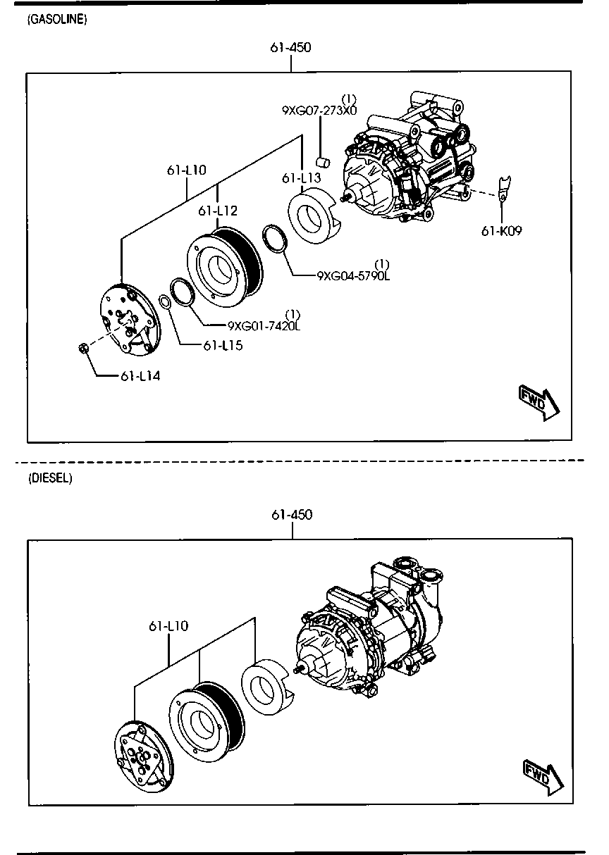 MAZDA DE97-61-450A - Kompressori, ilmastointilaite onlydrive.pro