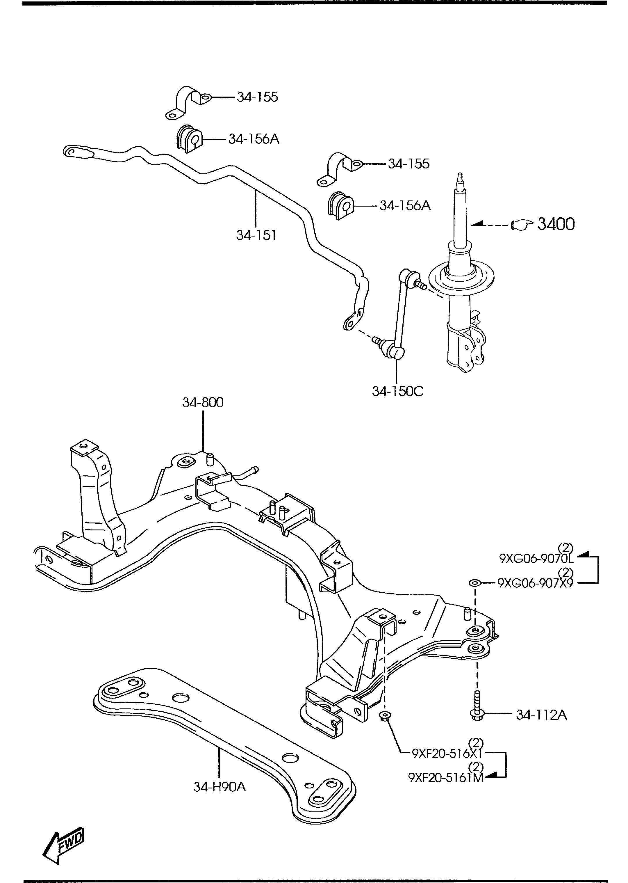 MAZDA ZZC0-34-150 - Šarnyro stabilizatorius onlydrive.pro