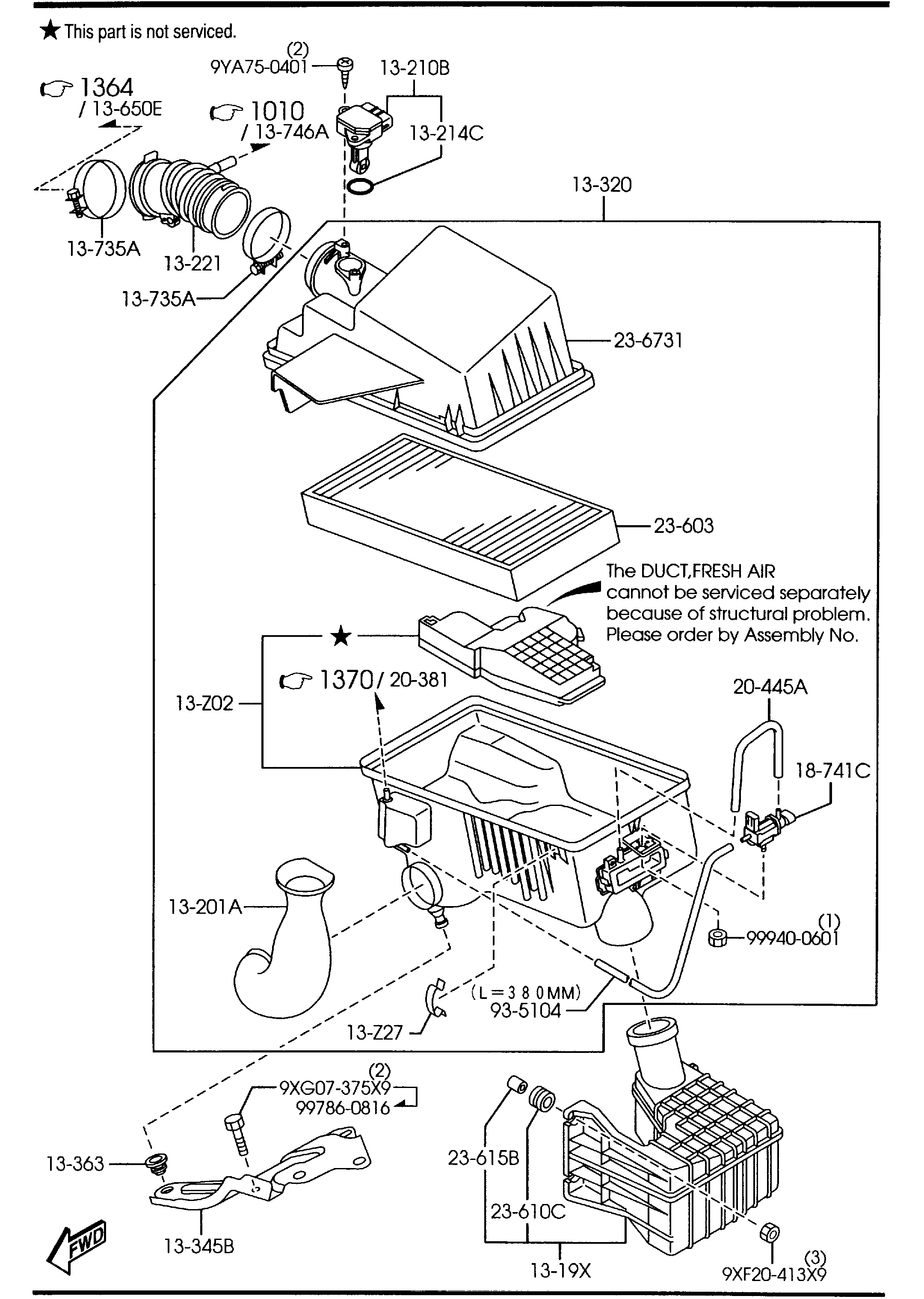 MAZDA L321 13 215 - Air Mass Sensor onlydrive.pro