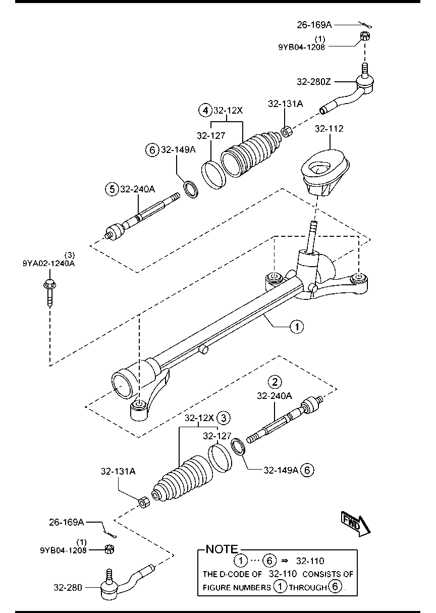 MAZDA D653-32-240 - Vidinė skersinė vairo trauklė onlydrive.pro