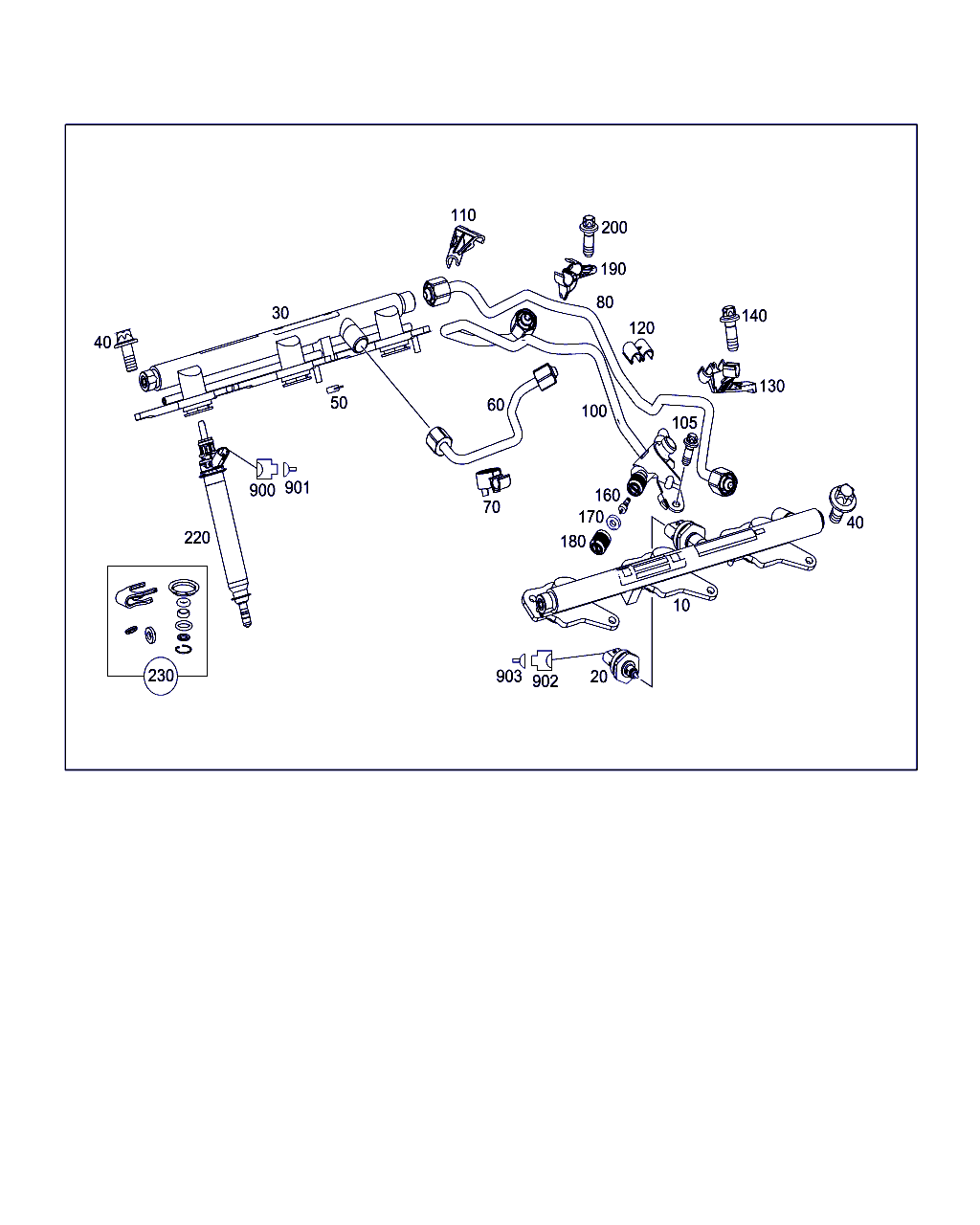 Mercedes-Benz A 276 072 01 43 - Seal Ring Set, injector onlydrive.pro