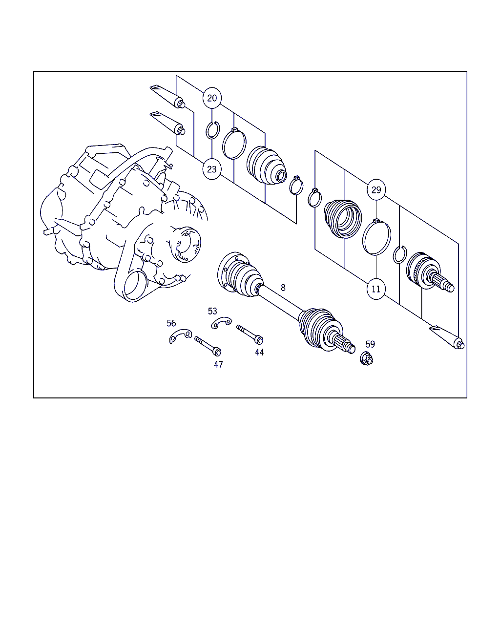 Mercedes-Benz A 638 334 23 34 - Шарнирный комплект, ШРУС, приводной вал onlydrive.pro