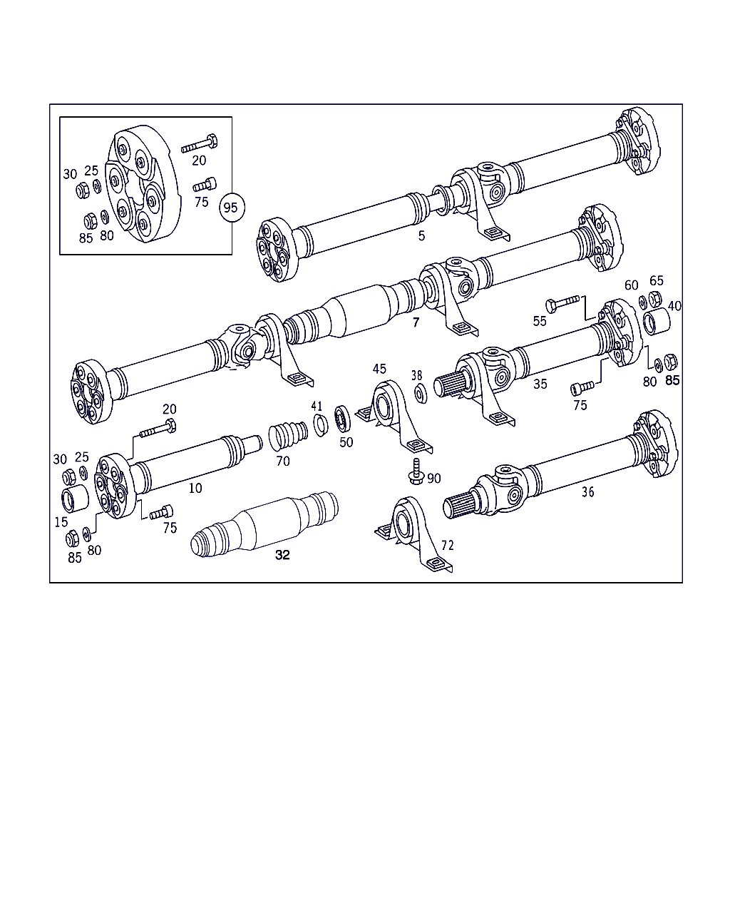 Mercedes-Benz A 210 410 21 81 - Propshaft centre bearing support onlydrive.pro