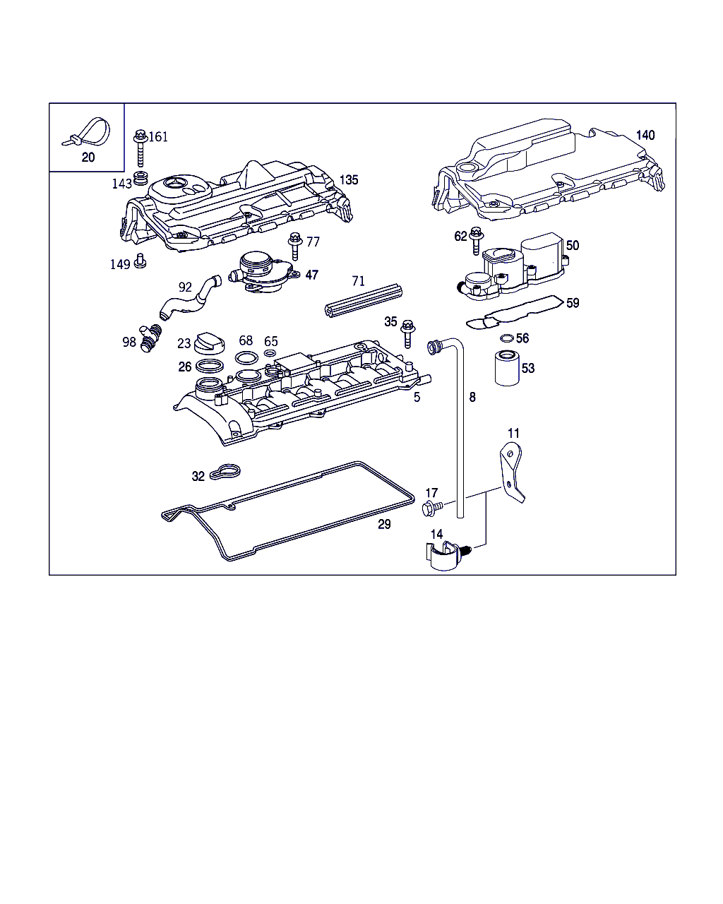 Mercedes-Benz A 611 016 01 21 - Gasket, cylinder head cover onlydrive.pro