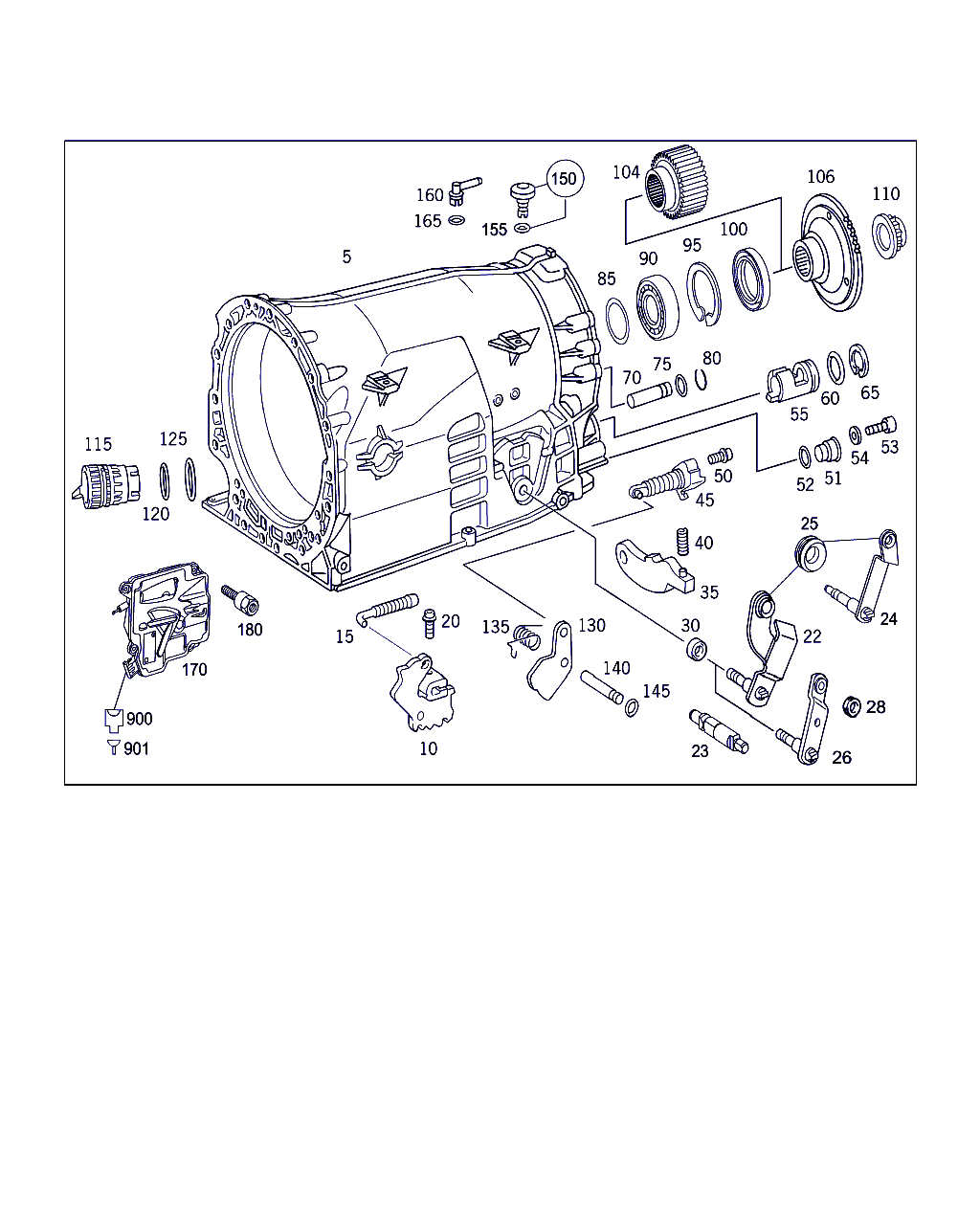 Mercedes-Benz A 140 270 02 50 - Transmission housing, output flange, parking lock,shift lock,sel: - pcs. onlydrive.pro