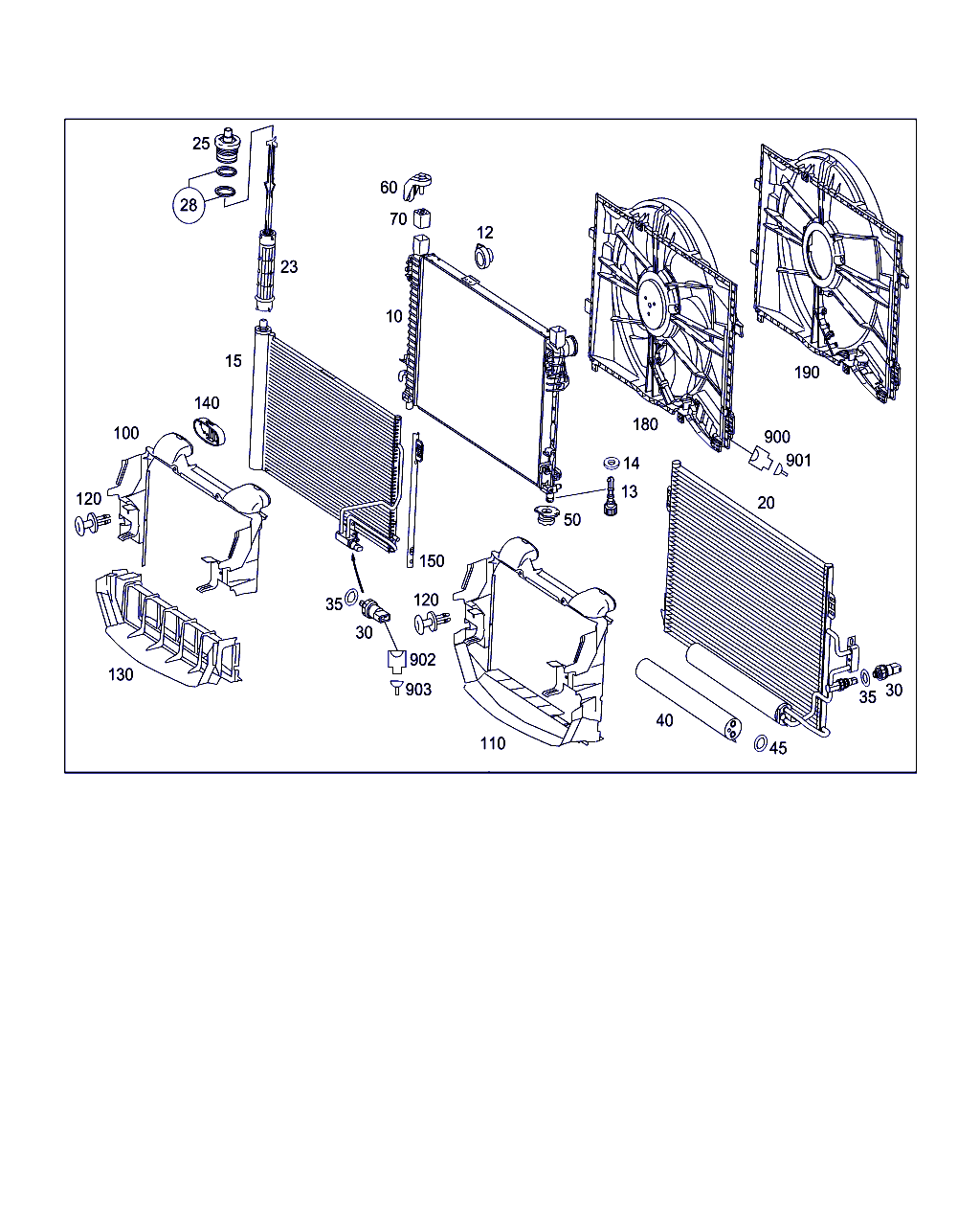 Mercedes-Benz A 203 500 34 03 - Jäähdytin,moottorin jäähdytys onlydrive.pro