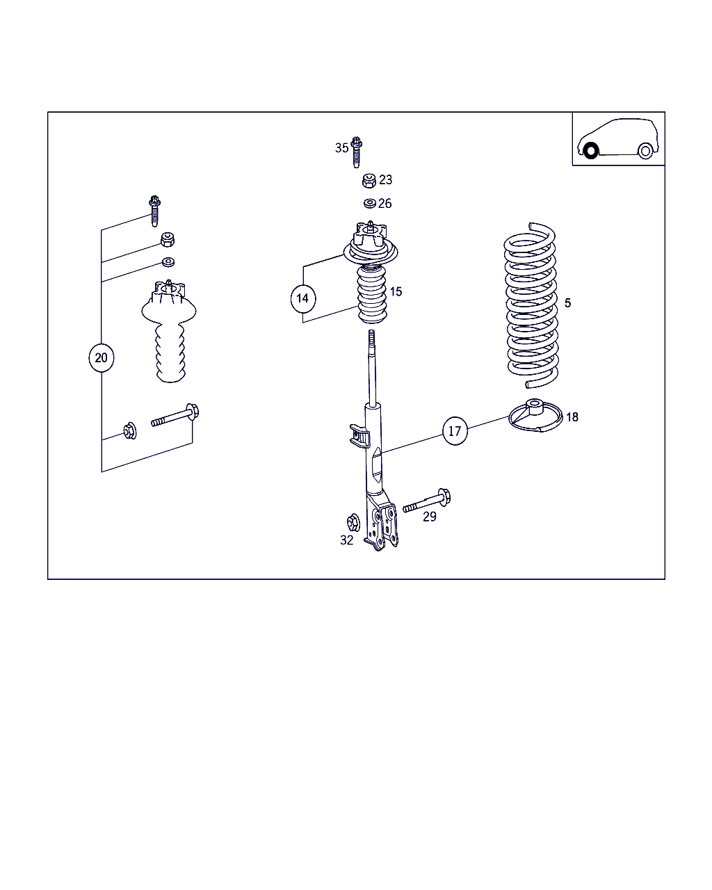 Mercedes-Benz A 168 323 02 71 - Montāžas komplekts, Amortizatora statne onlydrive.pro