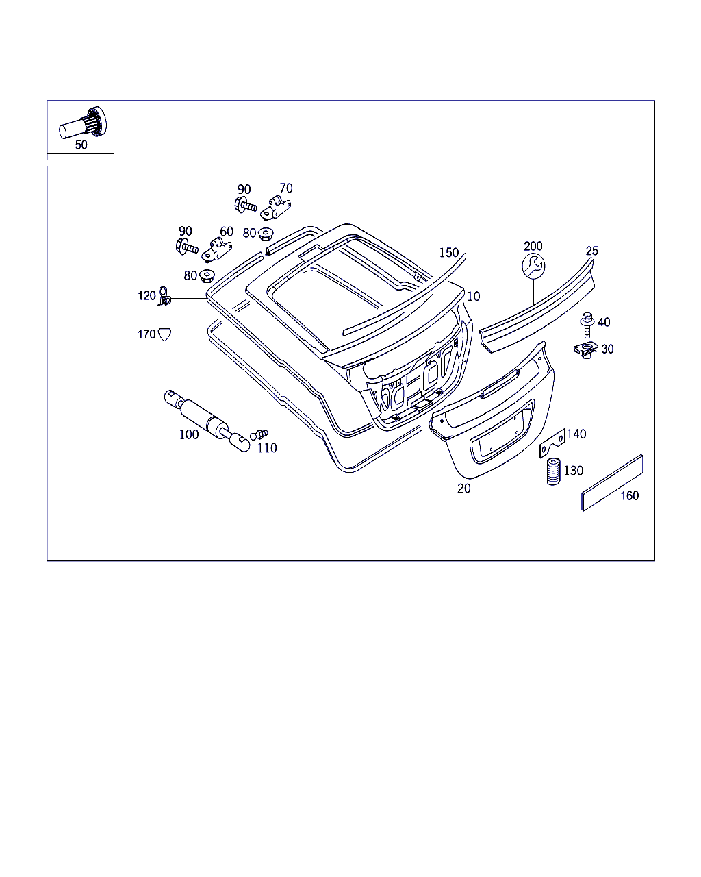 Mercedes-Benz A 203 980 01 64 - Dujinė spyruoklė, bagažinė onlydrive.pro