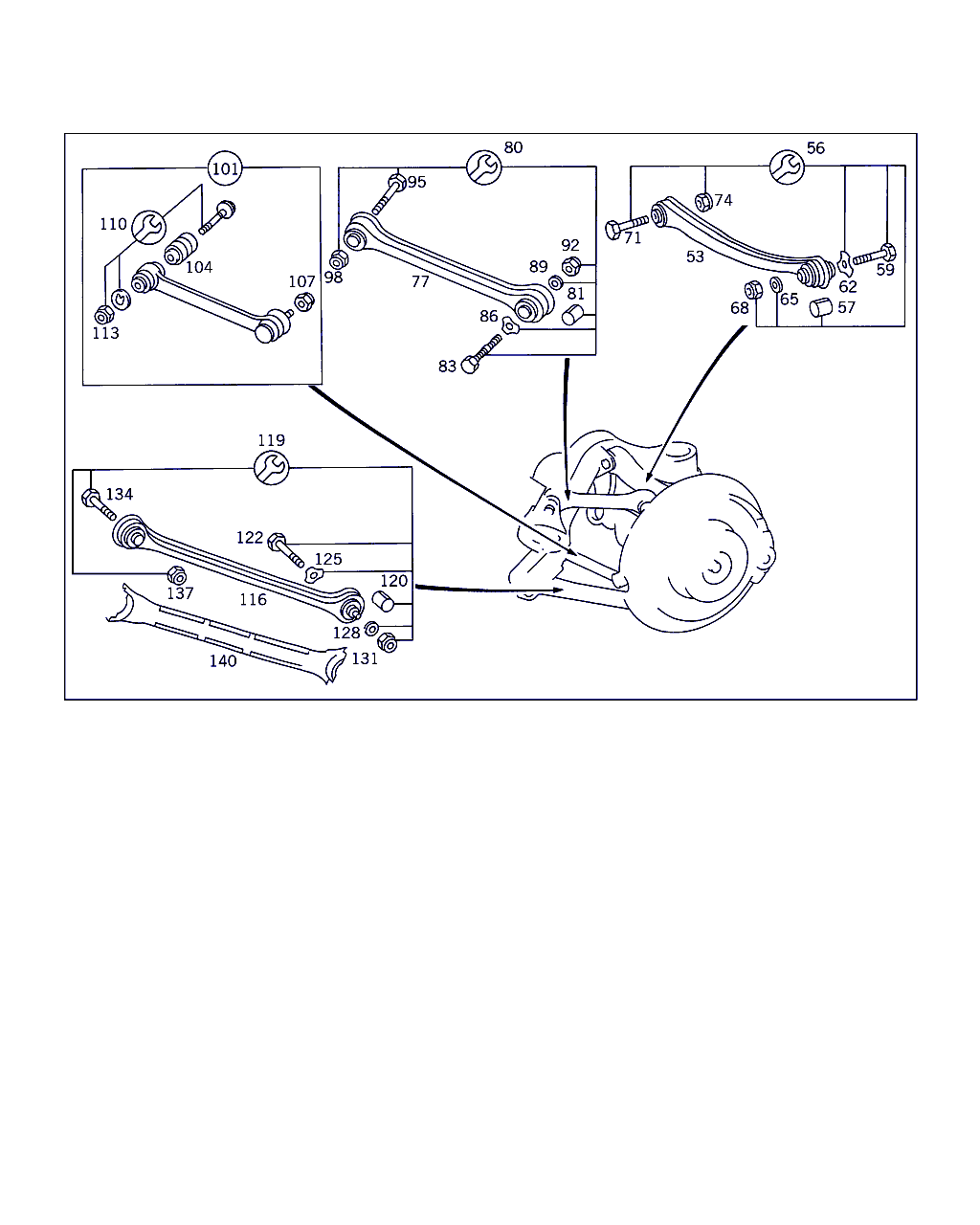 Mercedes-Benz A 124 350 01 29 - Tukivarsi, pyöräntuenta onlydrive.pro