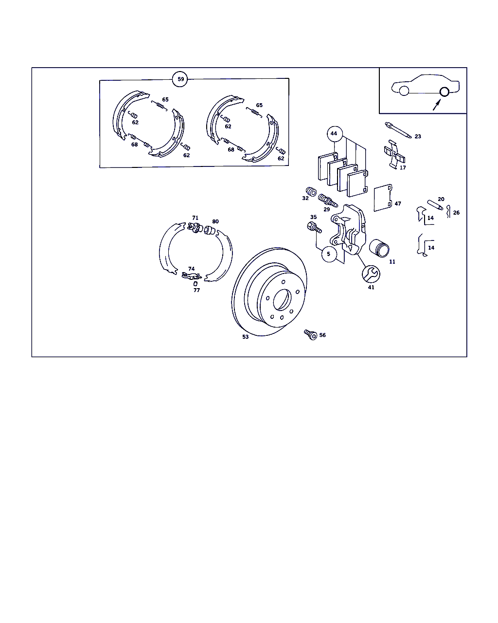 Mercedes-Benz A 002 586 47 42 - Piduriklotsi komplekt,ketaspidur onlydrive.pro