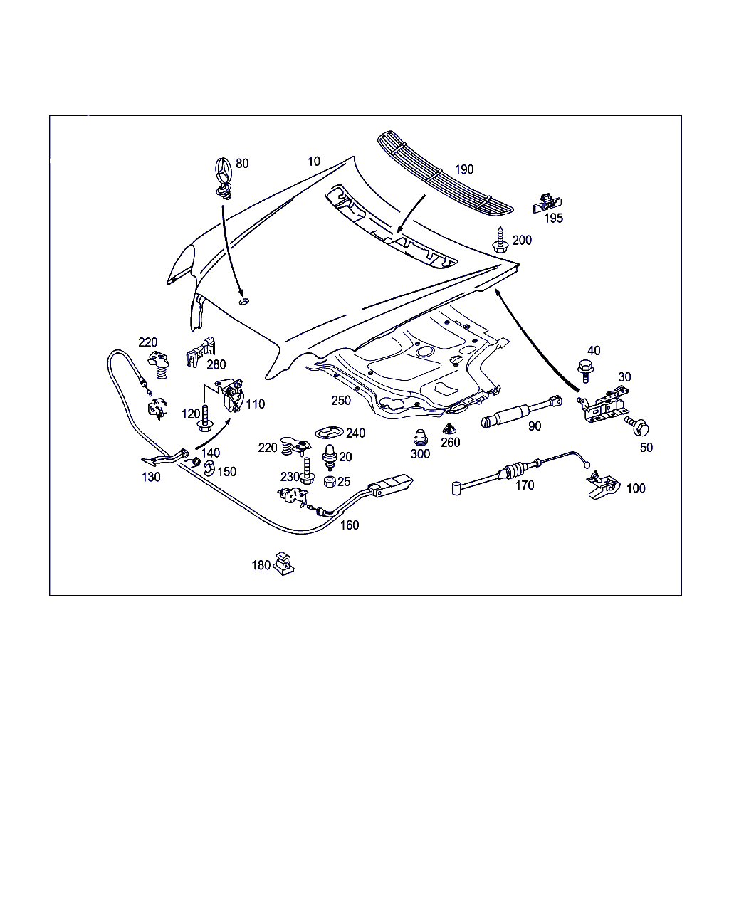 Mercedes-Benz A 203 880 00 29 - Dujinė spyruoklė, gaubtas onlydrive.pro