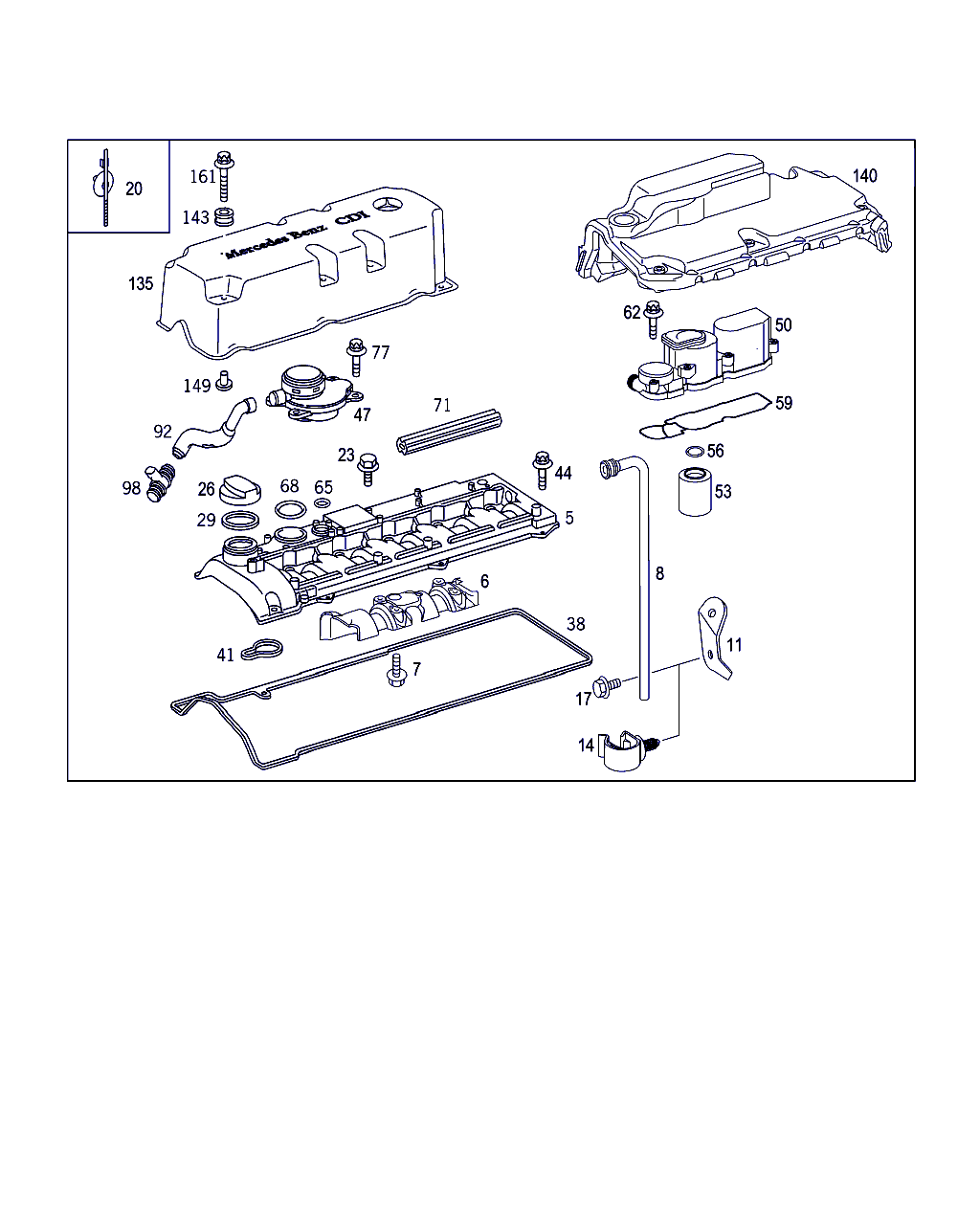 Mercedes-Benz A 611 016 02 21 - Blīve, Motora bloka galvas vāks onlydrive.pro