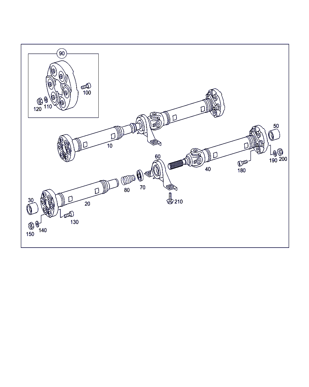 Mercedes-Benz A 211 410 03 81 - Propshaft centre bearing support onlydrive.pro