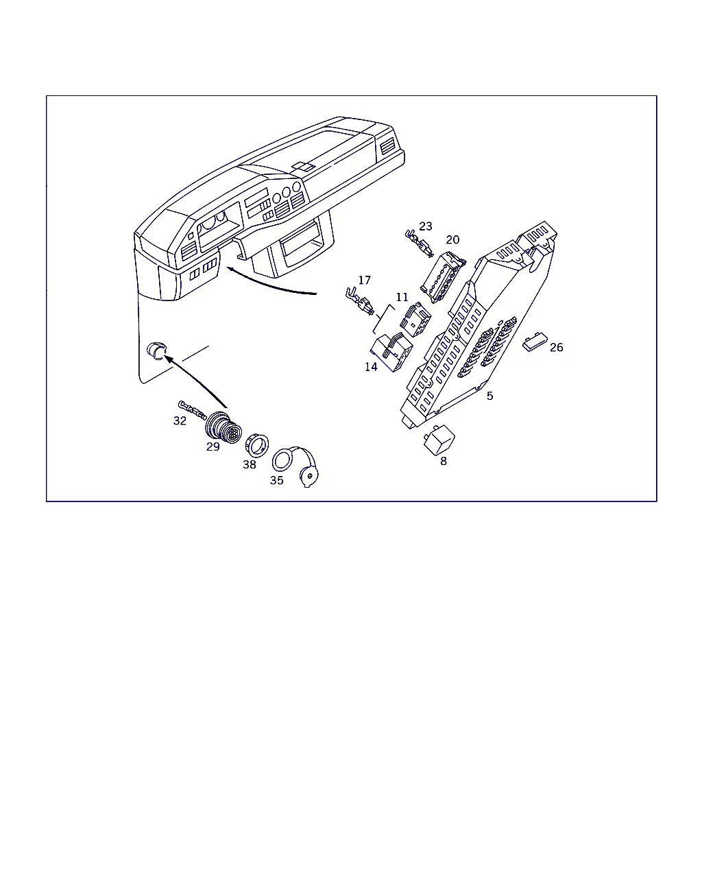 Mercedes-Benz A 003 545 86 05 - Fusebox (electrical center)and diagnostic socket on instrument p: 001 pcs. onlydrive.pro