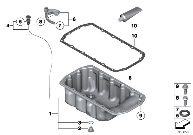 BMW 11 13 7 546 275 - Oil pan/oil level indicator: 1  pcs. onlydrive.pro