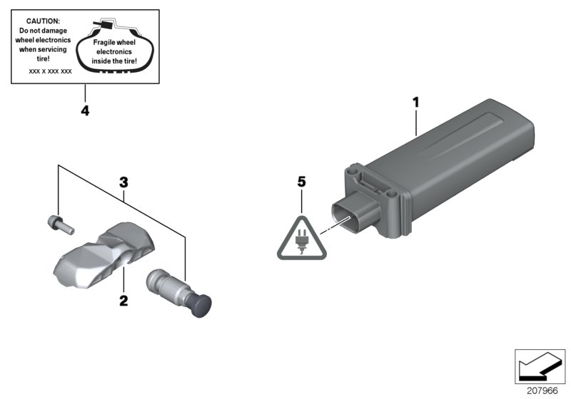 BMW 36106856227 - Tire pressure control (rdc) - ctrl unit: 4  pcs. onlydrive.pro