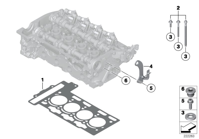 BMW 11 12 7 595 139 - Cylinder head attached parts: 1  pcs. onlydrive.pro