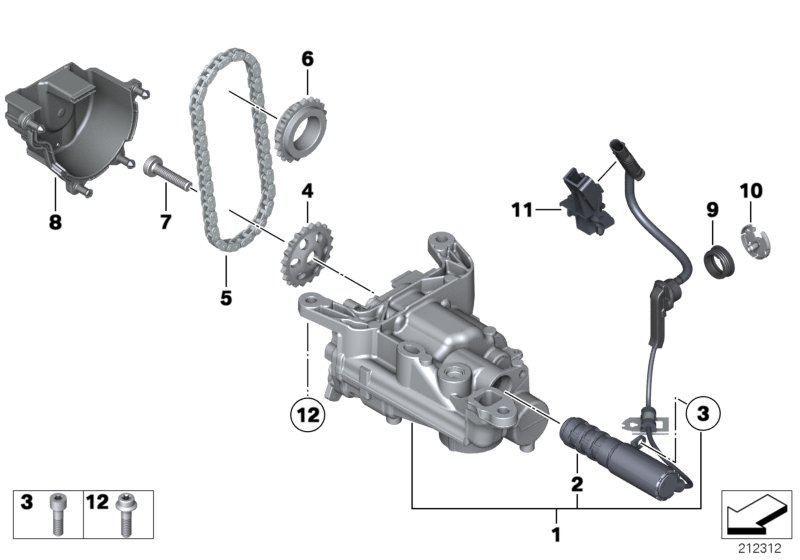 BMW 11 27 7 500 502 - Chain Set, oil pump drive onlydrive.pro