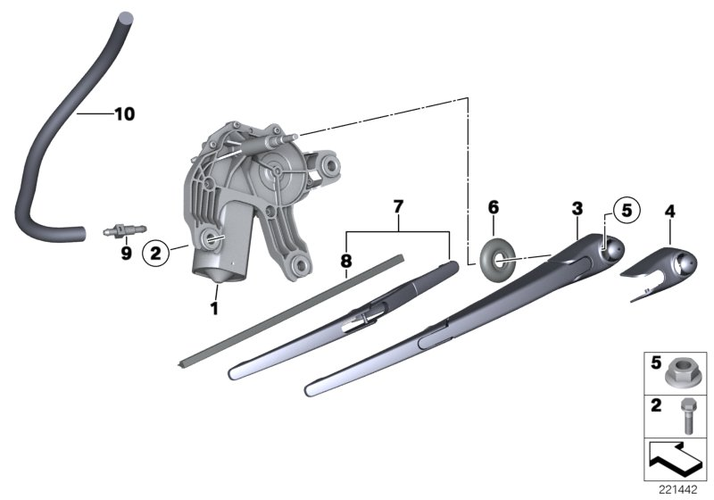 Mini 61 62 2 754 285 - Single parts for rear window wiper: 1  pcs. onlydrive.pro