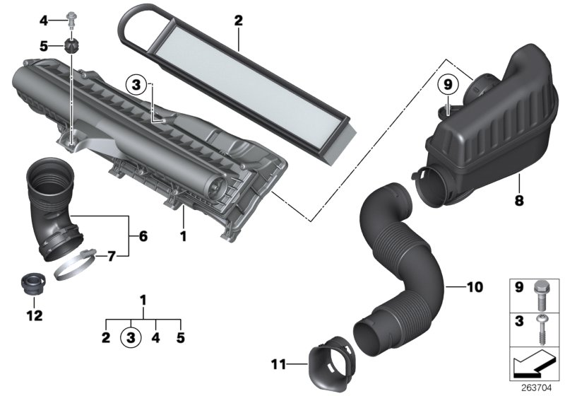 Mini 13 71 7 534 825 - Intake silencer / filter cartridge: 1  pcs. onlydrive.pro