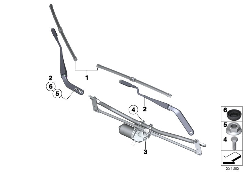 BMW 61 61 0 038 597 - Wiper arm/wiper blade: 1 Kit pcs. onlydrive.pro