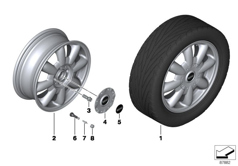 BMW 36 13 6 781 150 - Mini la wheel, 8-spoke 82: 16  pcs. onlydrive.pro