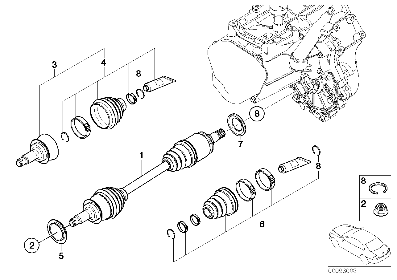 BMW 31 60 7 518 245 - Output shaft front left: 1 Kit pcs. onlydrive.pro