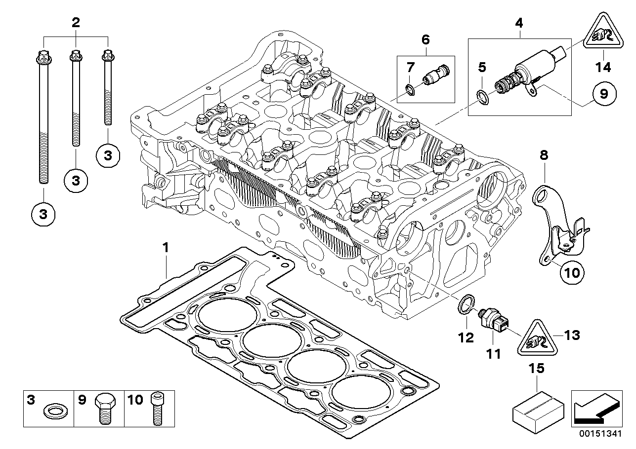 Mini 11 12 0 427 690 - Cylinder head attached parts: 1 Kit pcs. onlydrive.pro