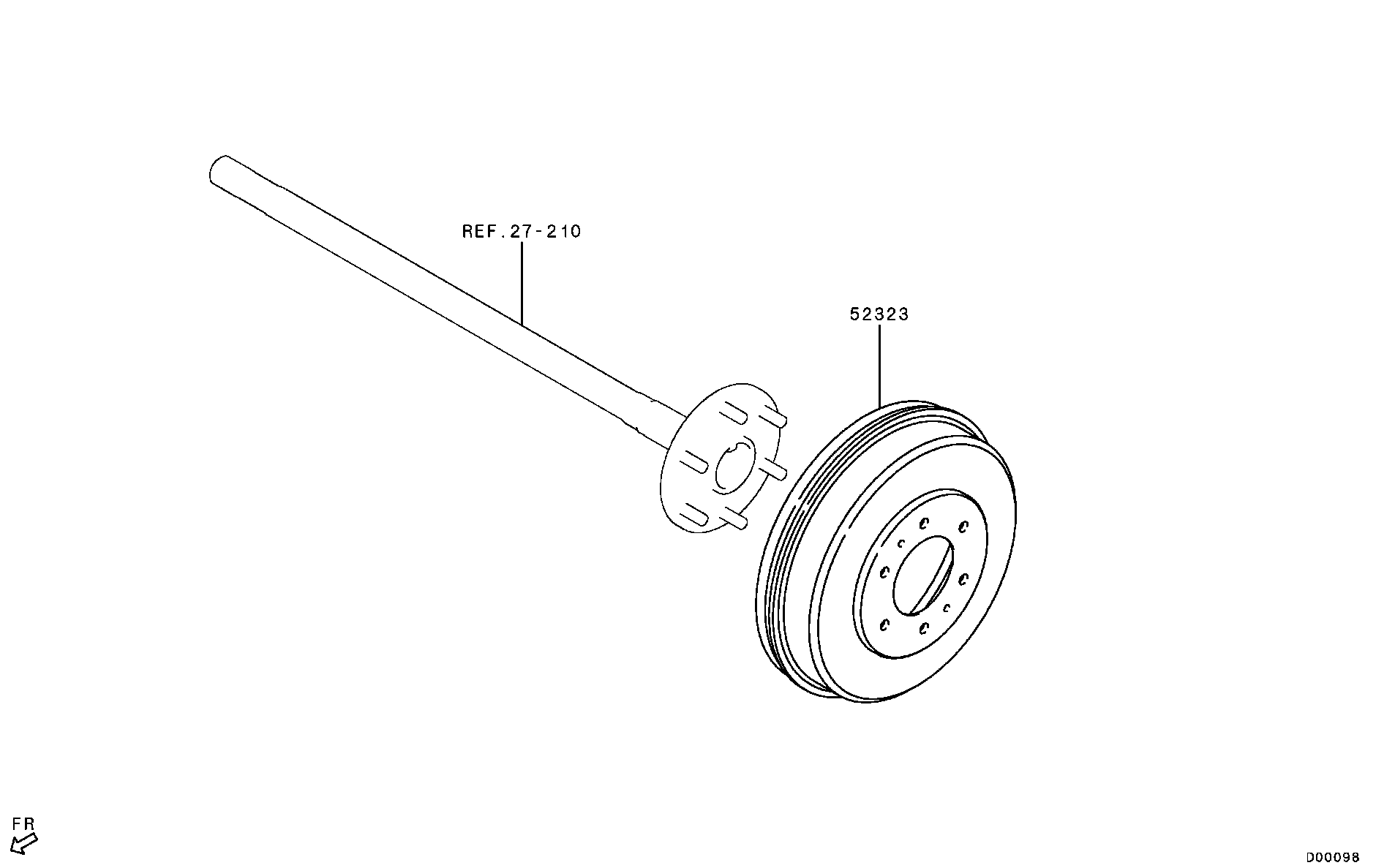 Mitsubishi 4615A205 - Тормозной барабан onlydrive.pro