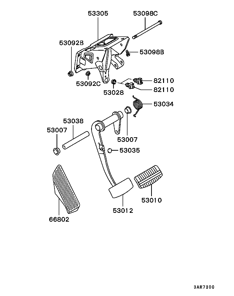 Mitsubishi MB-953385 - Brake - brake & clutch pedal: 01 pcs. onlydrive.pro