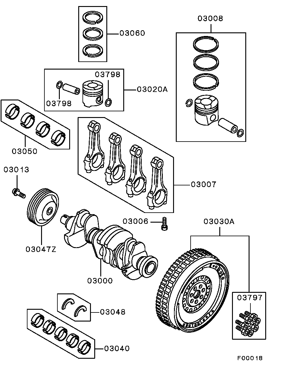 Mitsubishi M889381 - Kiertokankilaakerisarja onlydrive.pro