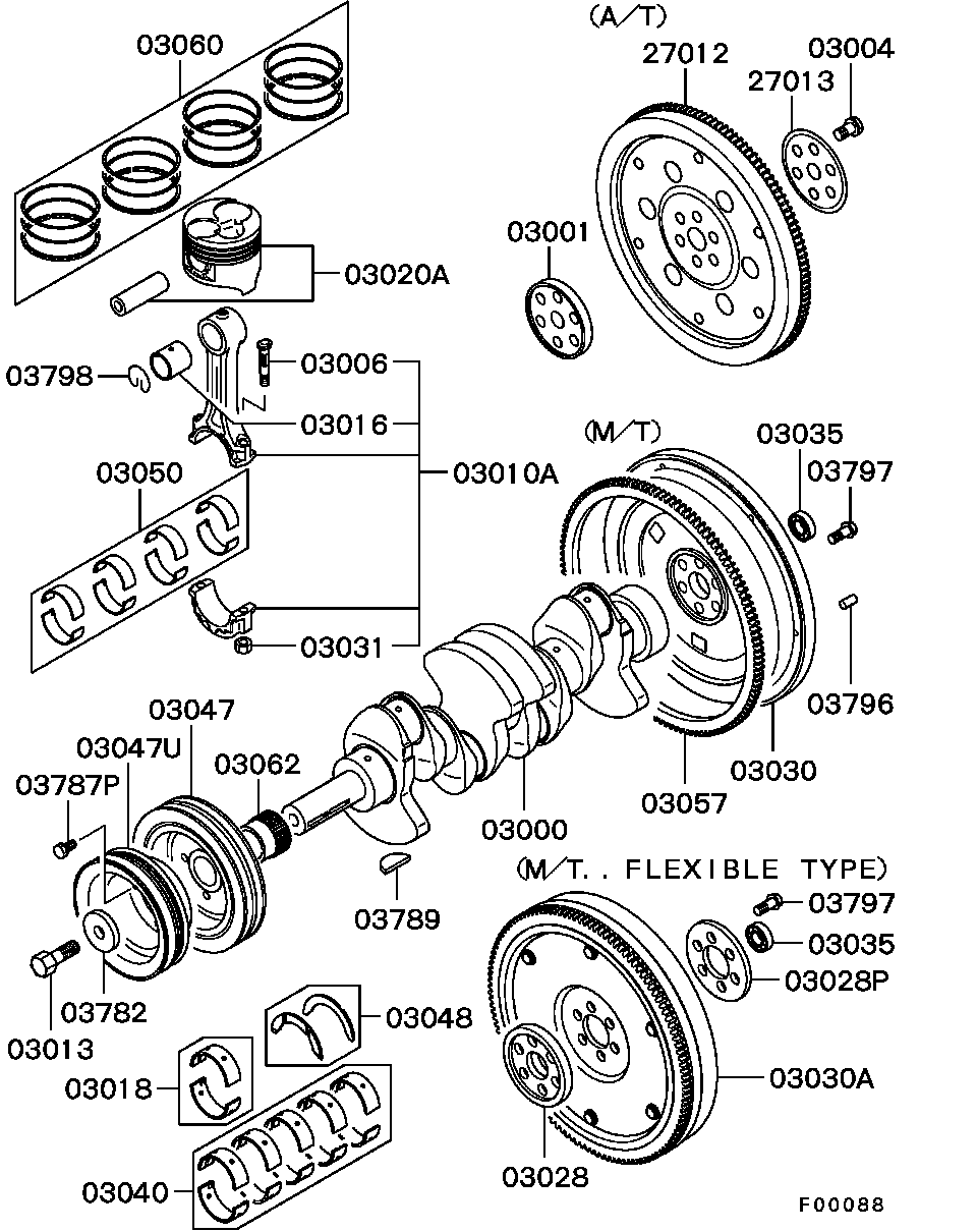 Mitsubishi MD310665 - Crankshaft Bearing Set onlydrive.pro