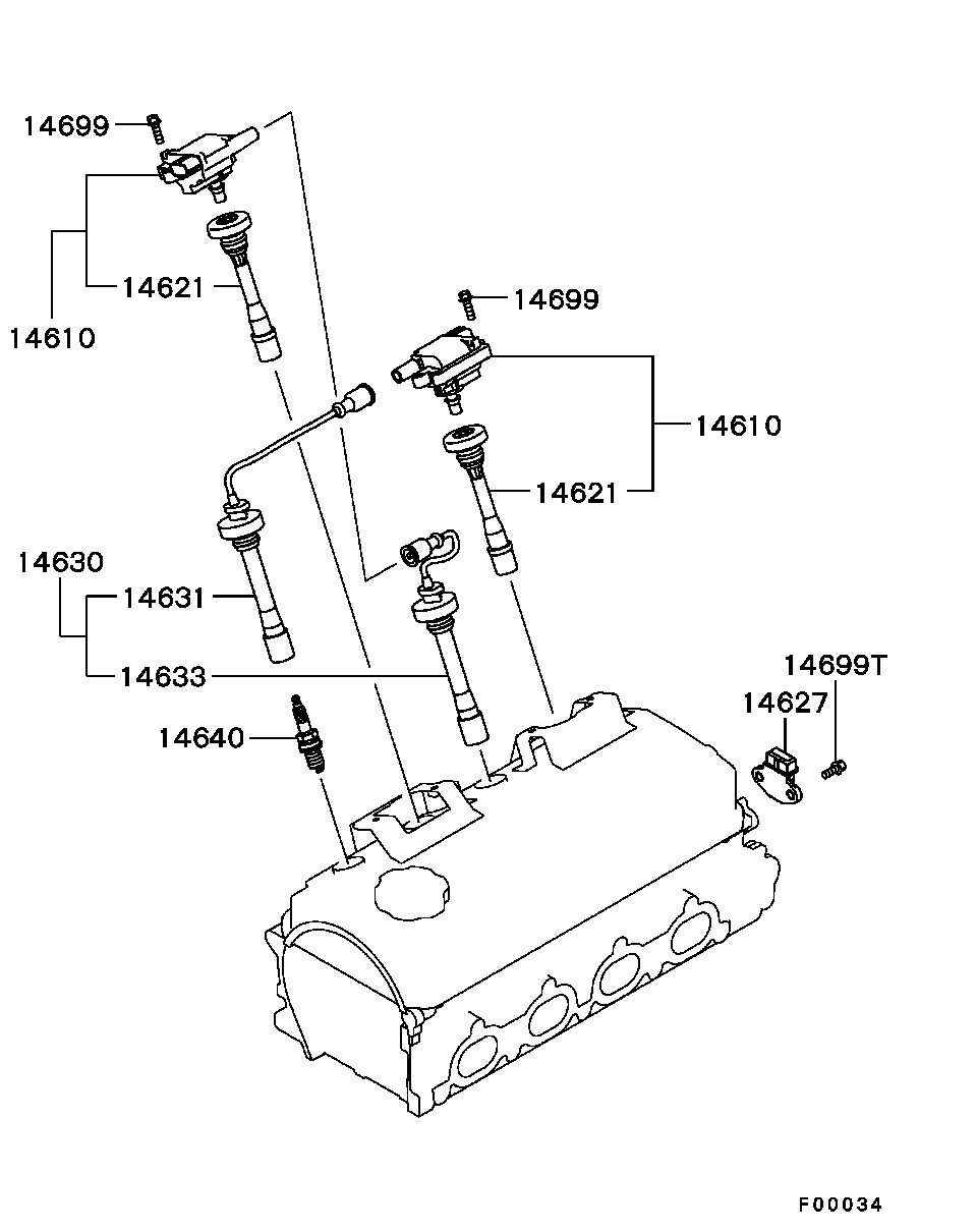 Mitsubishi MD350291 - Engine electrical - spark plug,cable & coil: CC pcs. onlydrive.pro