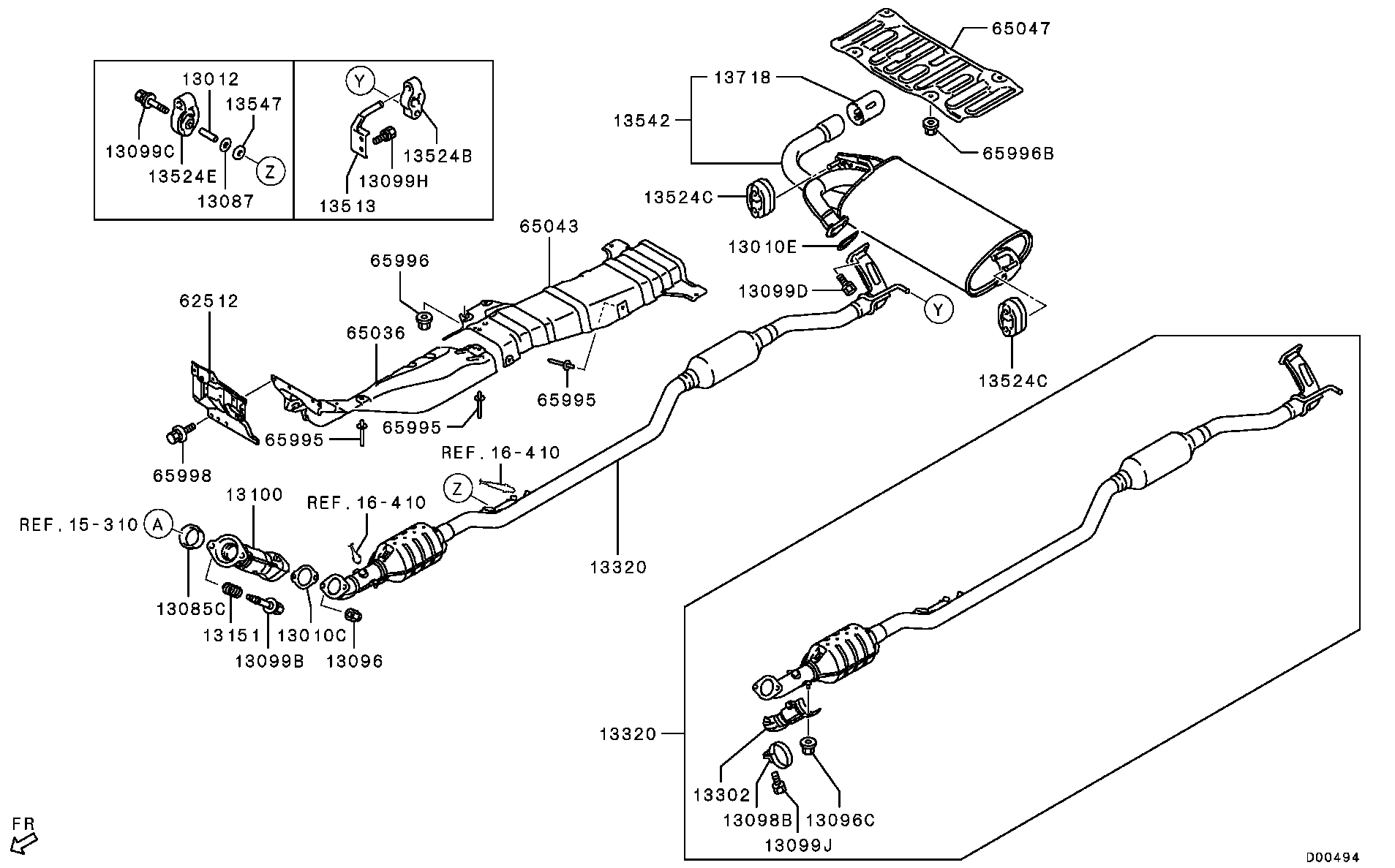 Mitsubishi MB 059 938 - Atdalošais ieliktnis, Izplūdes gāzu sistēma onlydrive.pro