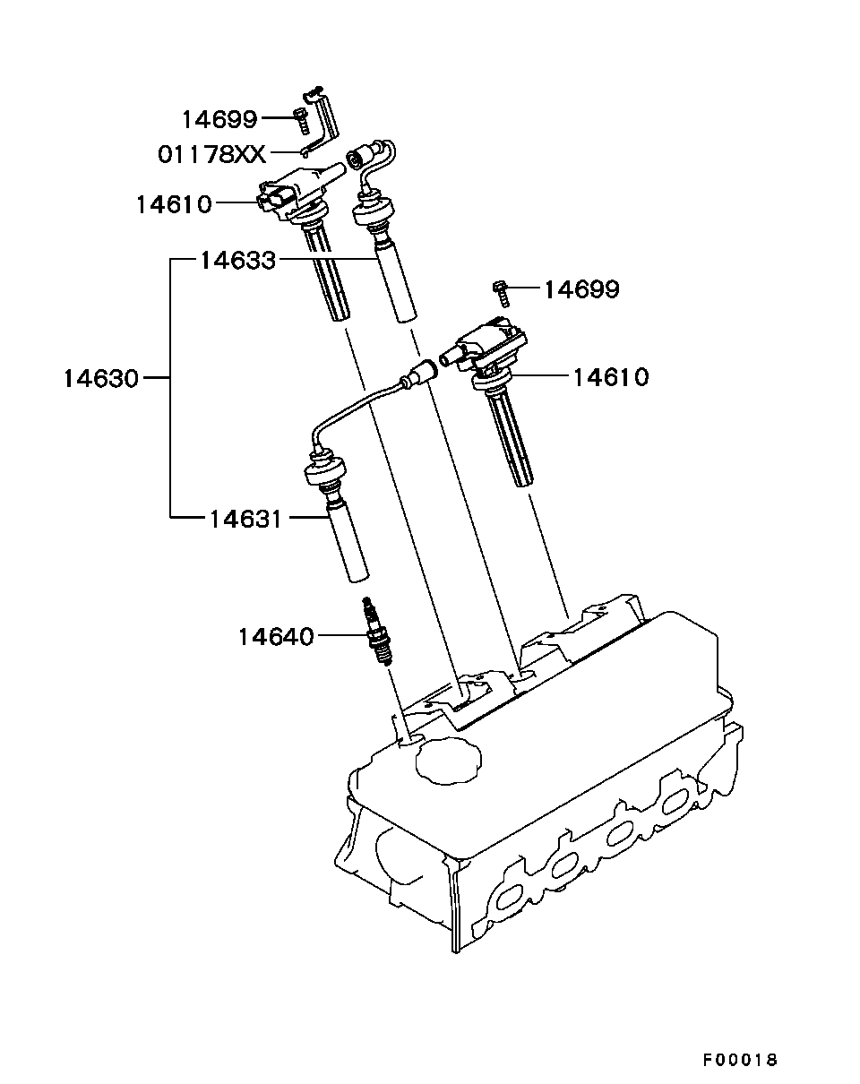 Mitsubishi MN119487 - Engine electrical - spark plug,cable & coil: CC pcs. onlydrive.pro