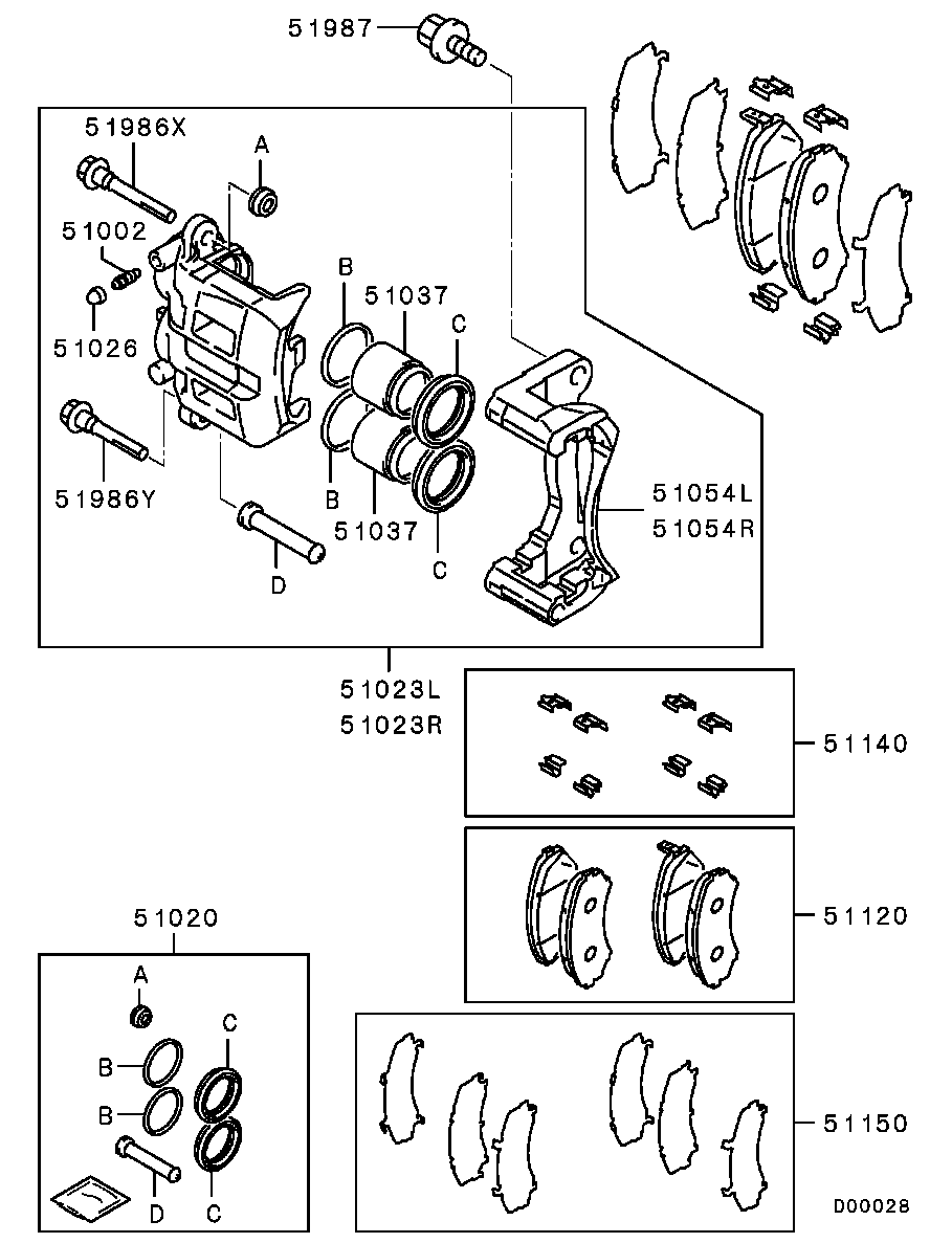 Mitsubishi 4605A041 - Brake Pad Set, disc brake onlydrive.pro