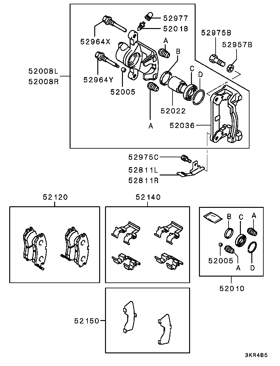 Mitsubishi MR389571 - Тормозные колодки, дисковые, комплект onlydrive.pro