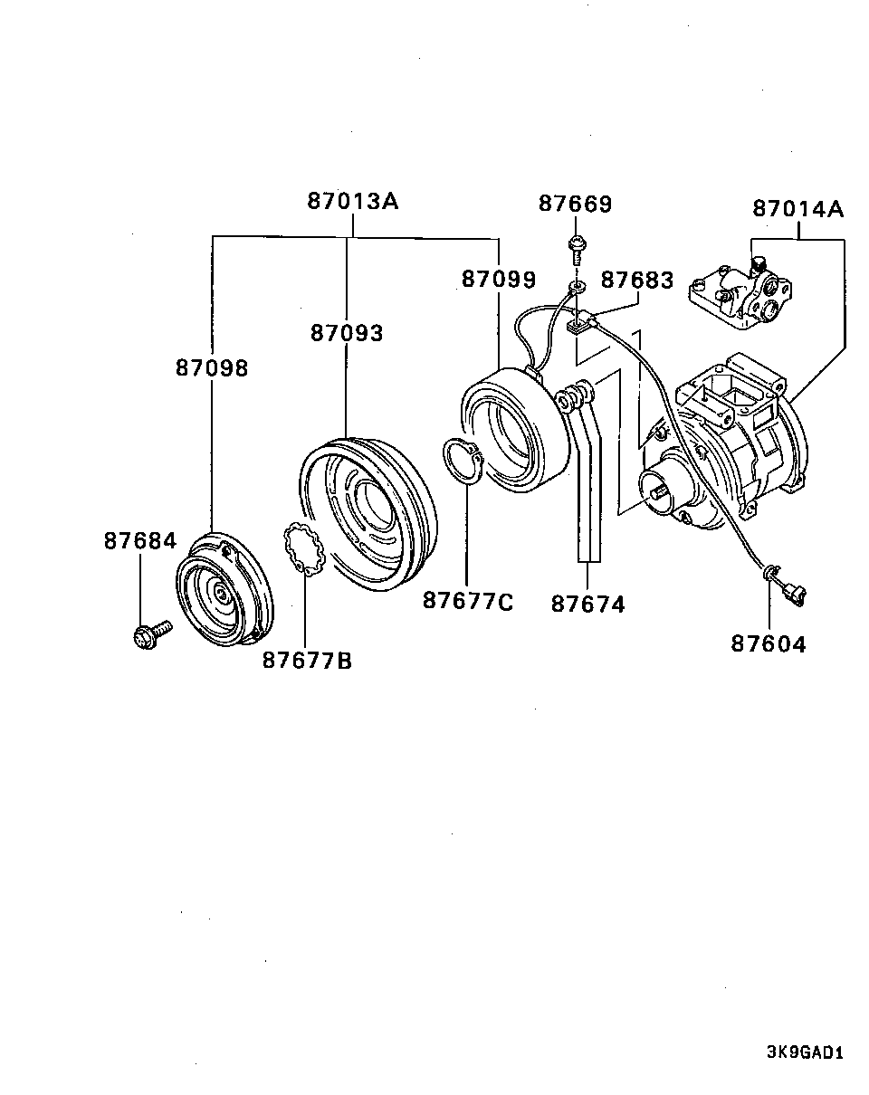 Mitsubishi MR149363 - Kompresors, Gaisa kond. sistēma onlydrive.pro